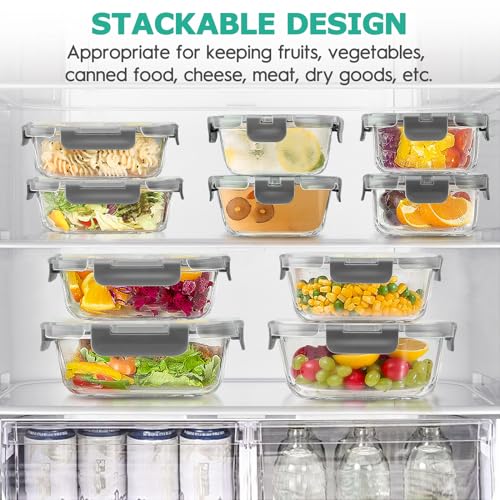 34pcs Glass Food Storage Containers with Lids, Airtight Meal Prep Set, BPA-Free N777590