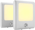 MAZ-TEK Plug in Motion Sensor Lights with Adjustable Brightness,Warm White Motion Activated Led Night Light for Hallway, Stair, Corridor, Kitchen, Living Room, Garage, Basement, Utility Room,2 Pack