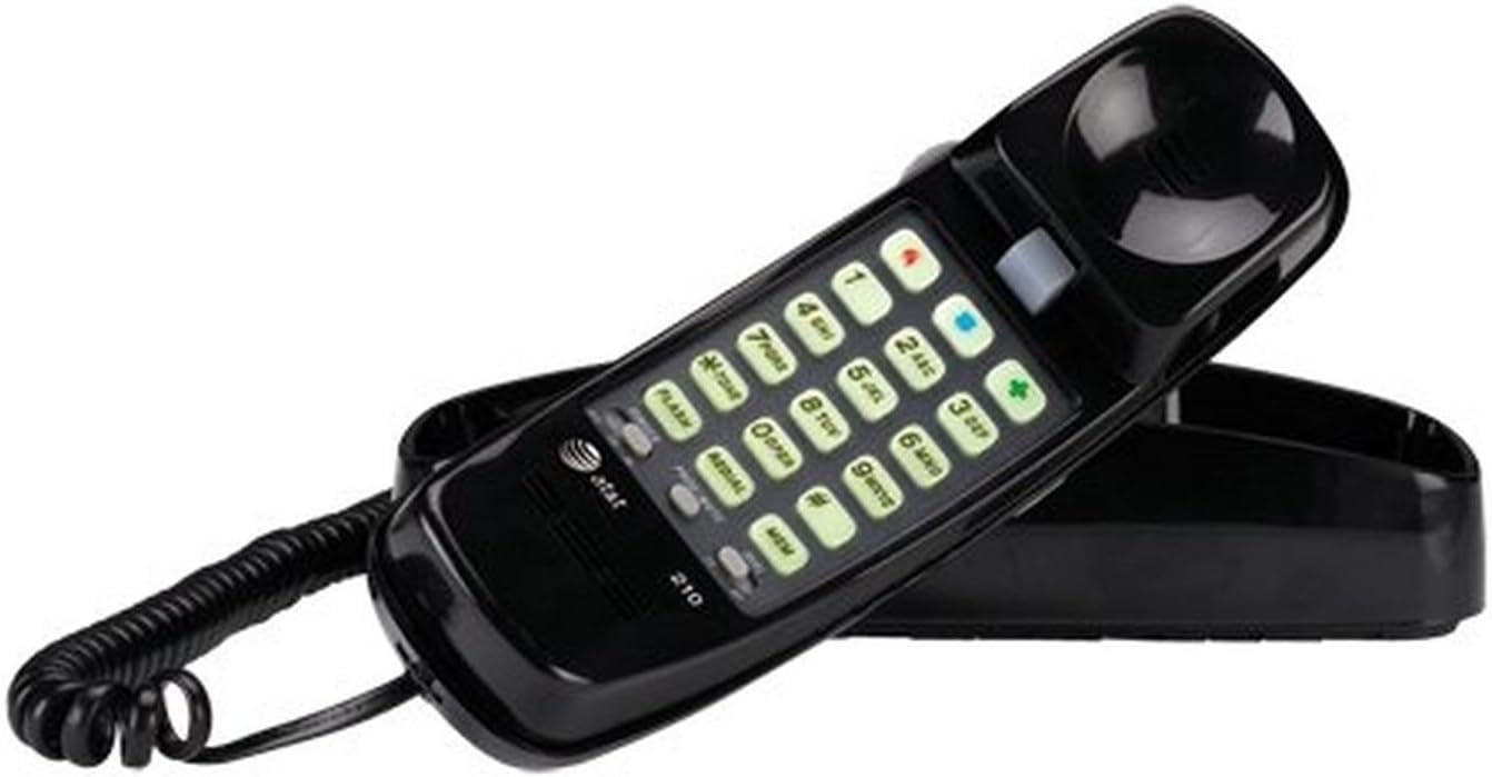 AT&T Corded Landline Phone Black. Telephone Home Desk Office Wall Mount Handset