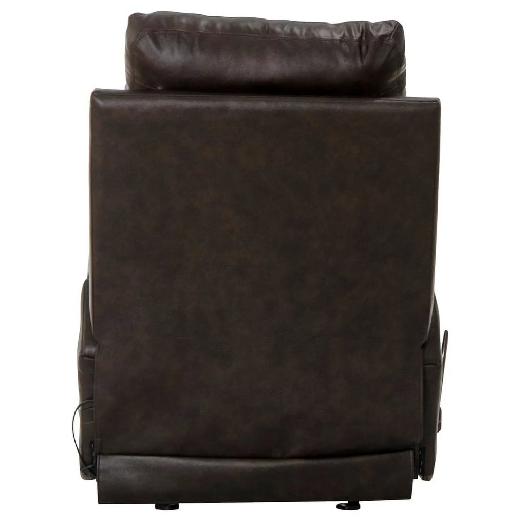 Conway Glider Recliner with Heat & Massage in Brown Italian Leather L4257