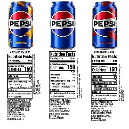 Pepsi Nitro Draft Cola & Vanilla Draft Cola Variety Pack, 13.65oz Cans (12 Pack) O31995