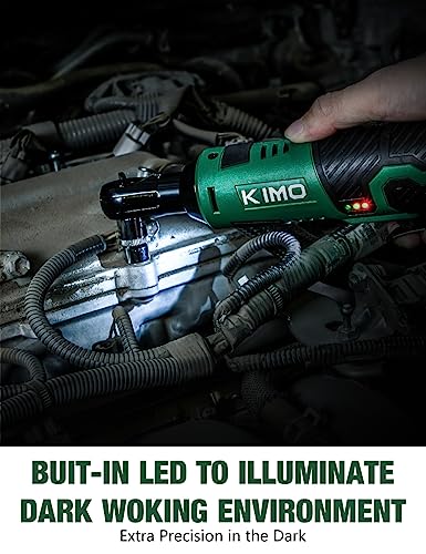 KIMO Cordless Electric Ratchet Wrench Set, 12V, 3/8" with Charger and 2 Batteries M134