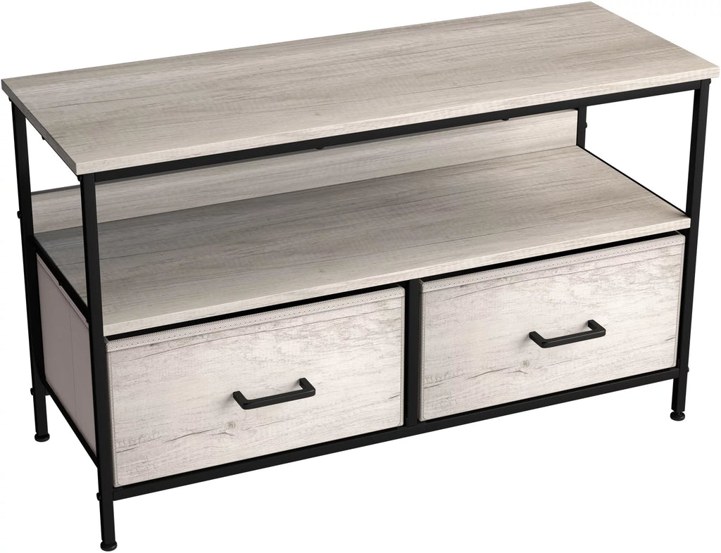 Sorbus TV Stand Dresser with 2 Drawers - Television Riser Chest with Storage (Rustic Beige) C3365
