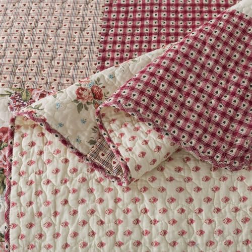 SLPR Walk in The Cotswolds Patchwork Cotton Quilt Set Queen with 2 Shams X251
