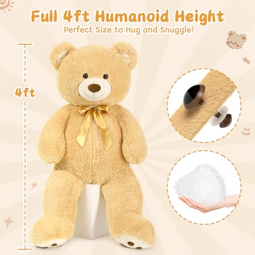 MorisMos 5ft Giant Teddy Bear Stuffed Animal with Footprints M336816