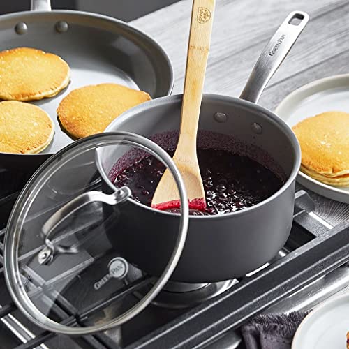 GreenPan Chatham Hard Anodized Ceramic Nonstick 5QT Saute Pan with Lid, Gray L591