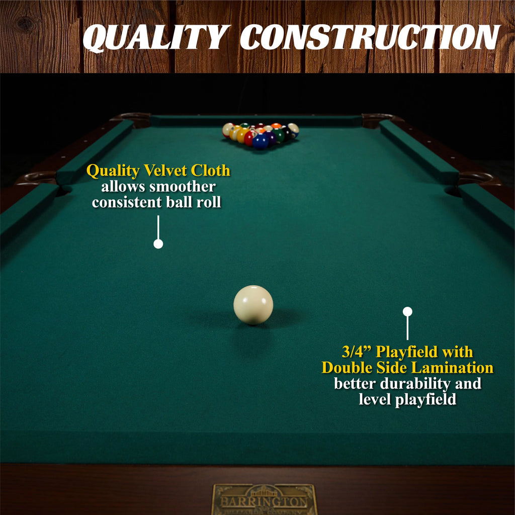 Barrington Billiards 90" Ball and Claw Leg Pool Table with Cue Rack D9928