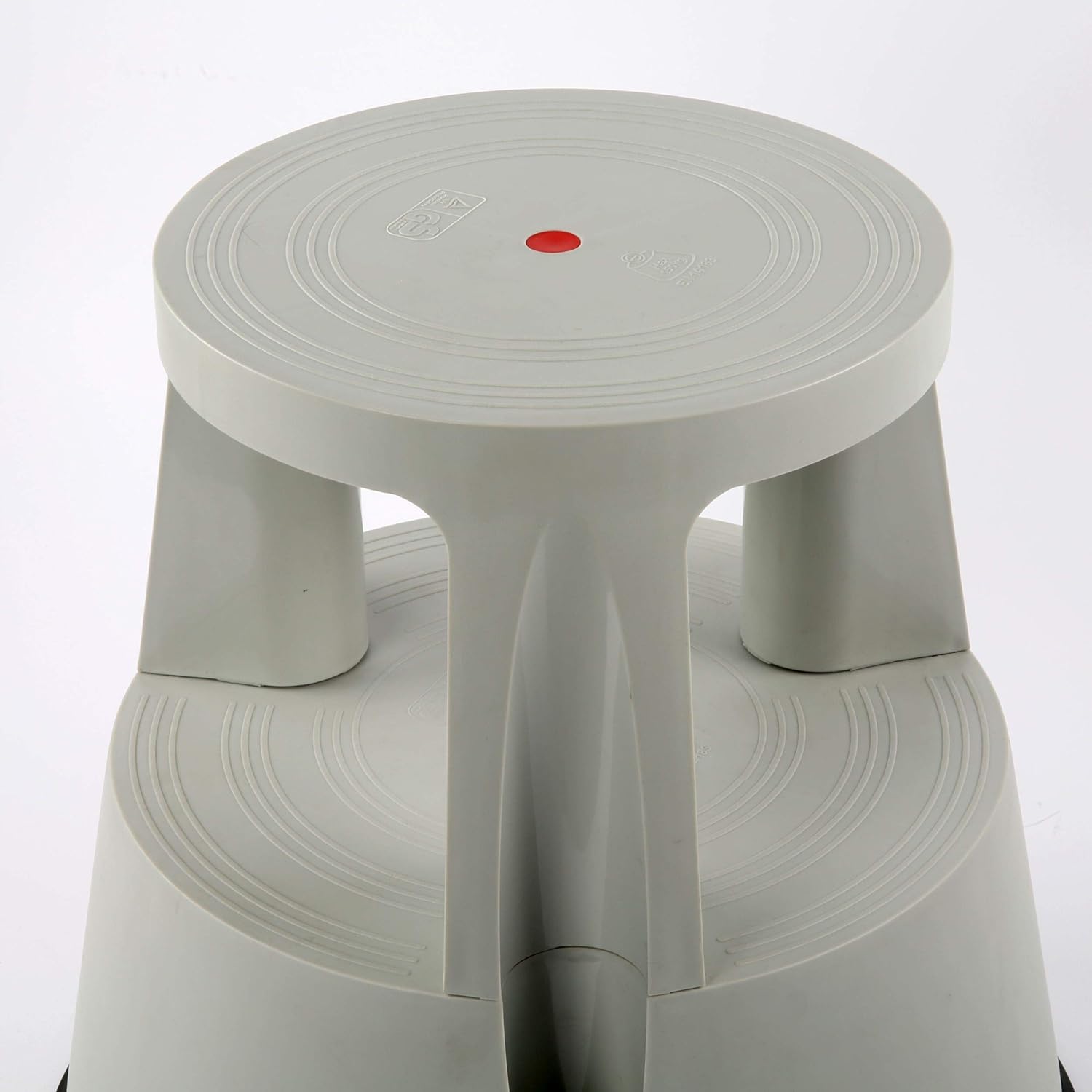 Gray Rolling 2-Step Plastic Stepstool Non-Slip Platform Wheels a7k