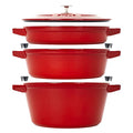 Staub Cast Iron 4-pc Stackable Set - Grenadine