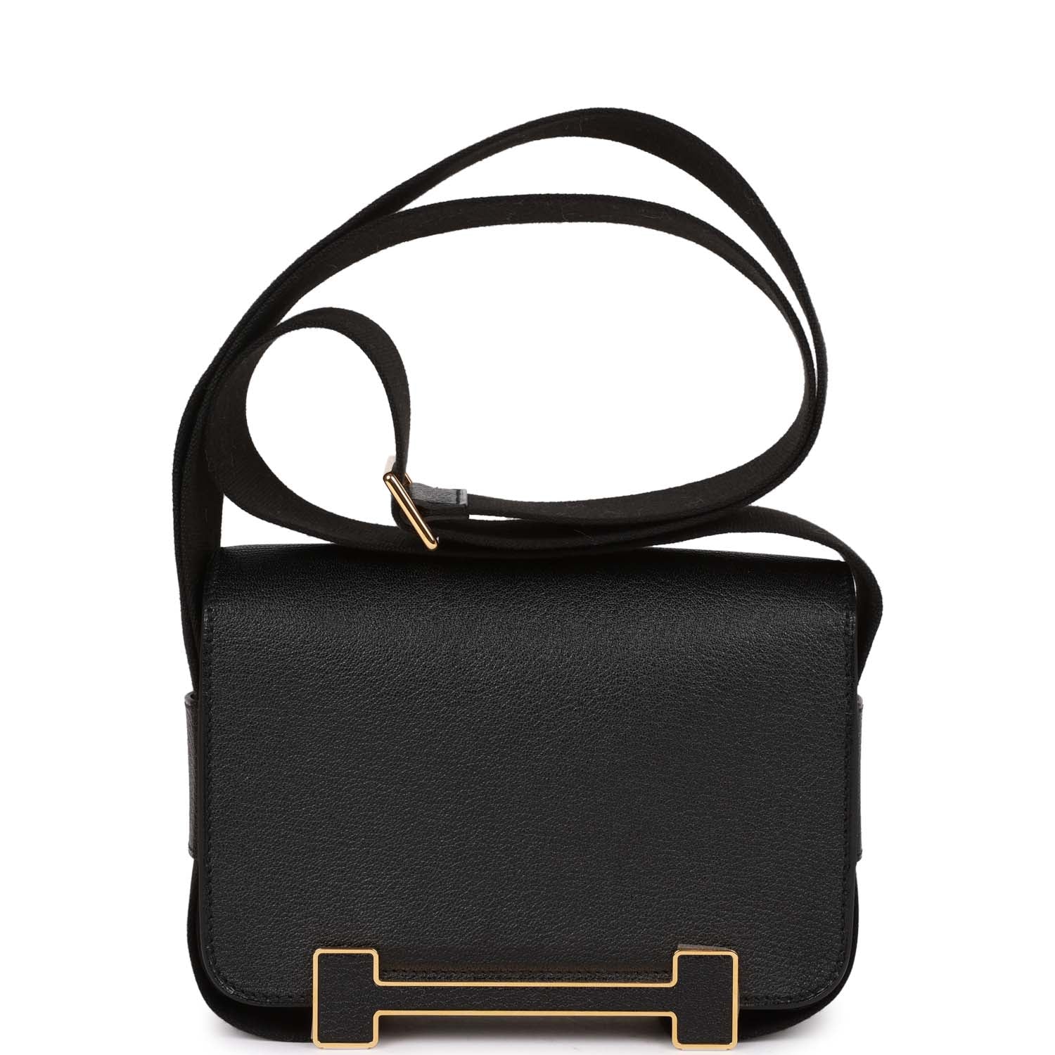 Black Chevre Gold Hardware Bag k7