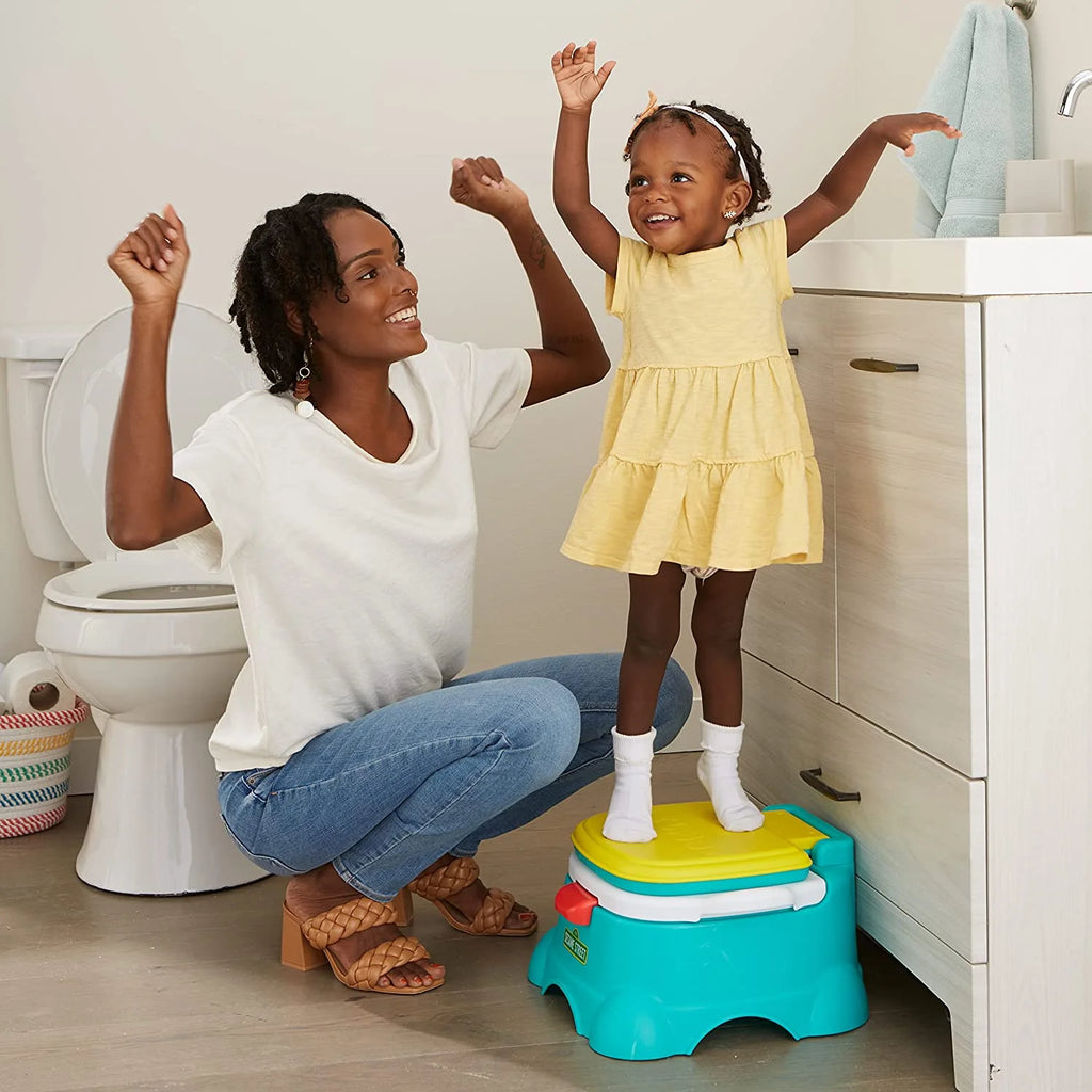 Sesame Street Elmo 3-in-1 Potty Chair, Toilet Trainer, and Step Stool - Blue A51442
