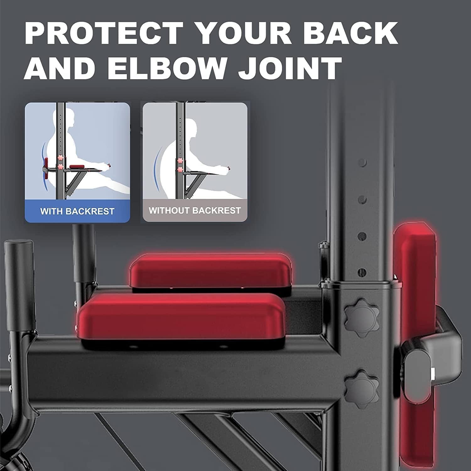 Pull Up Bar Dip Station Adjustable Height Home Gym 7k