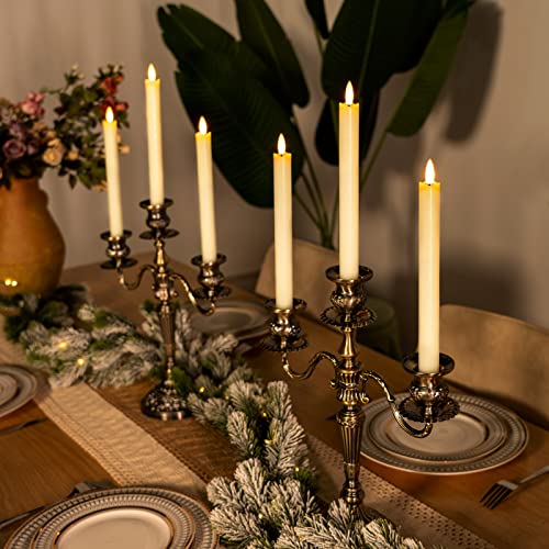 Flameless Taper Candles with Remote Timer, White LED Battery Operated 9.6 Inch q7
