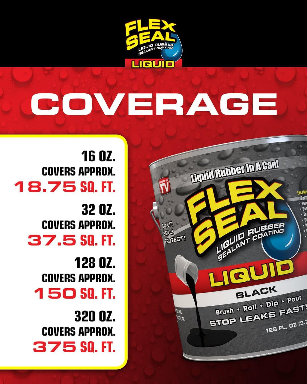 Flex Seal Liquid Waterproof Rubber Coating Sealant for Roof Repair, 1 Gallon, White O680197