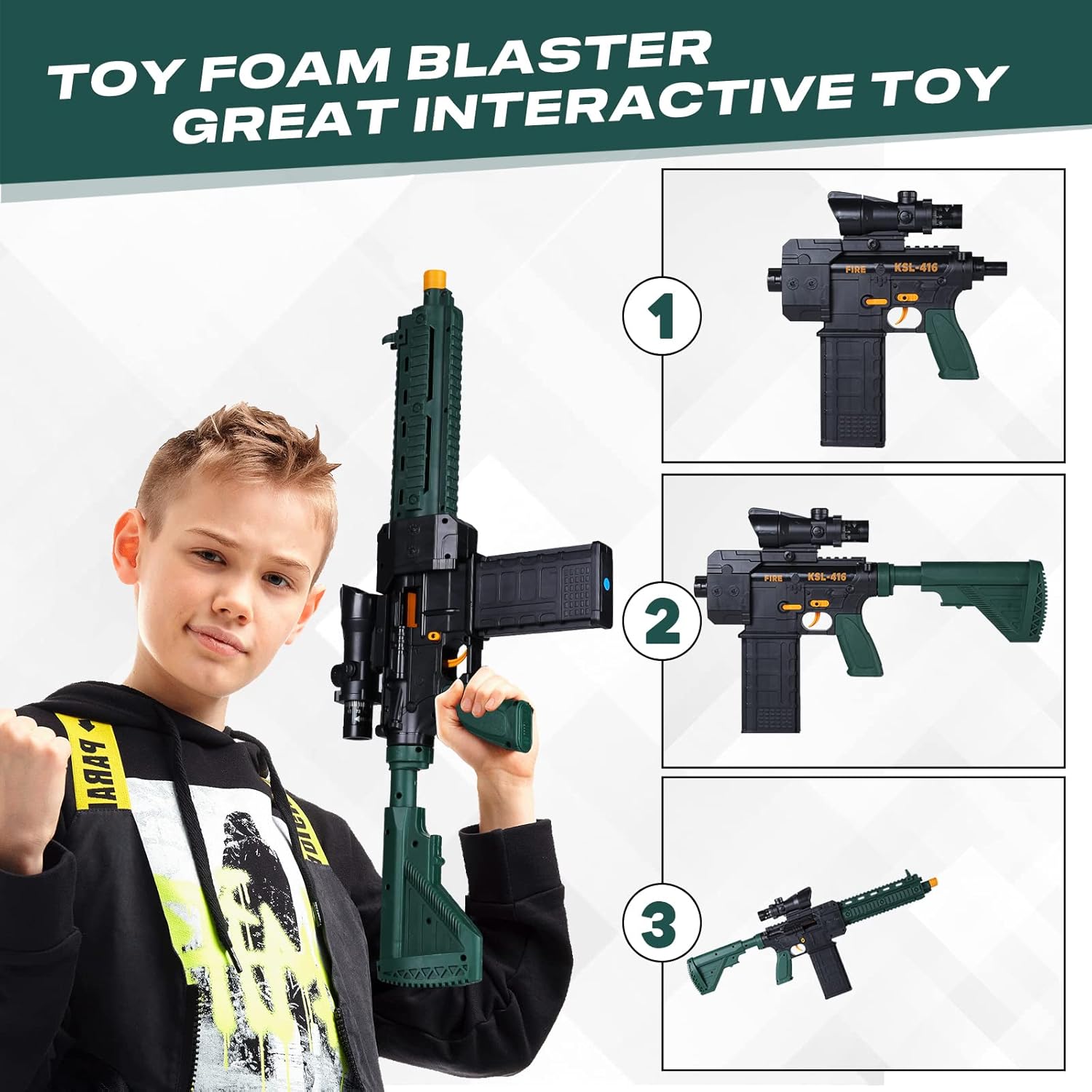 Foam Blaster Toy Gun with Soft Bullets for Kids Outdoor Games I1385