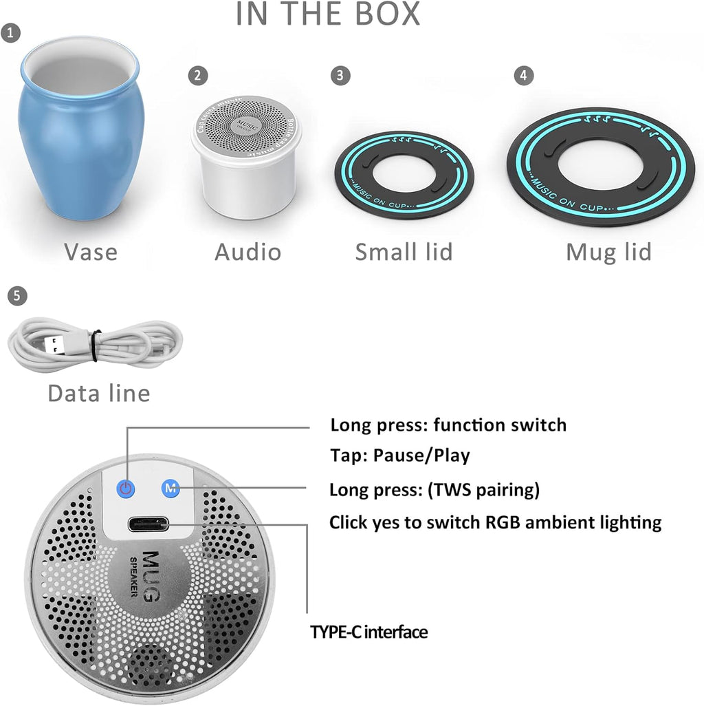 Bluetooth Speaker for Cup and Bottle Music q7k