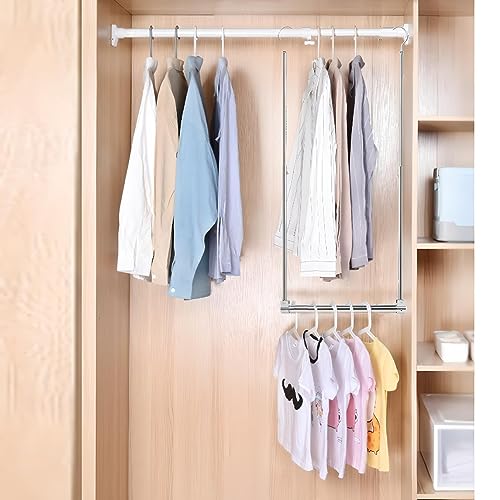 Adjustable Hanging Closet Rod Extender, Heavy Duty, 2 Pack Chrome T24177