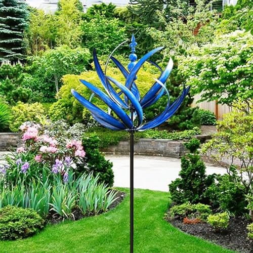 Outdoor Metal Wind Spinner for Lawn Garden Red a7