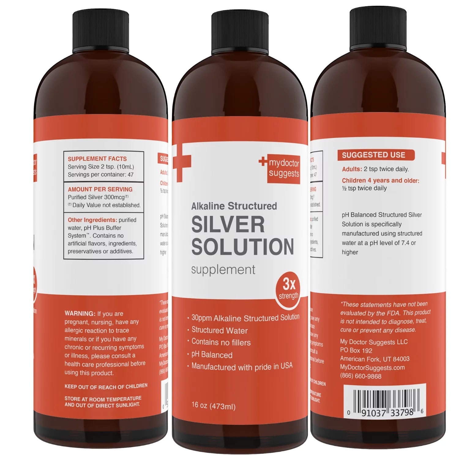 Colloidal Silver Liquid 30ppm pH Balanced - 16 oz H716230