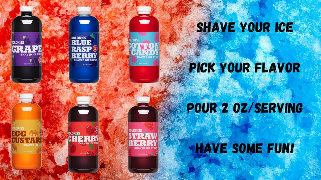 Koldkiss Shaved Ice and Snow Cone Syrups - 12 Pack, Assorted Flavors E7766