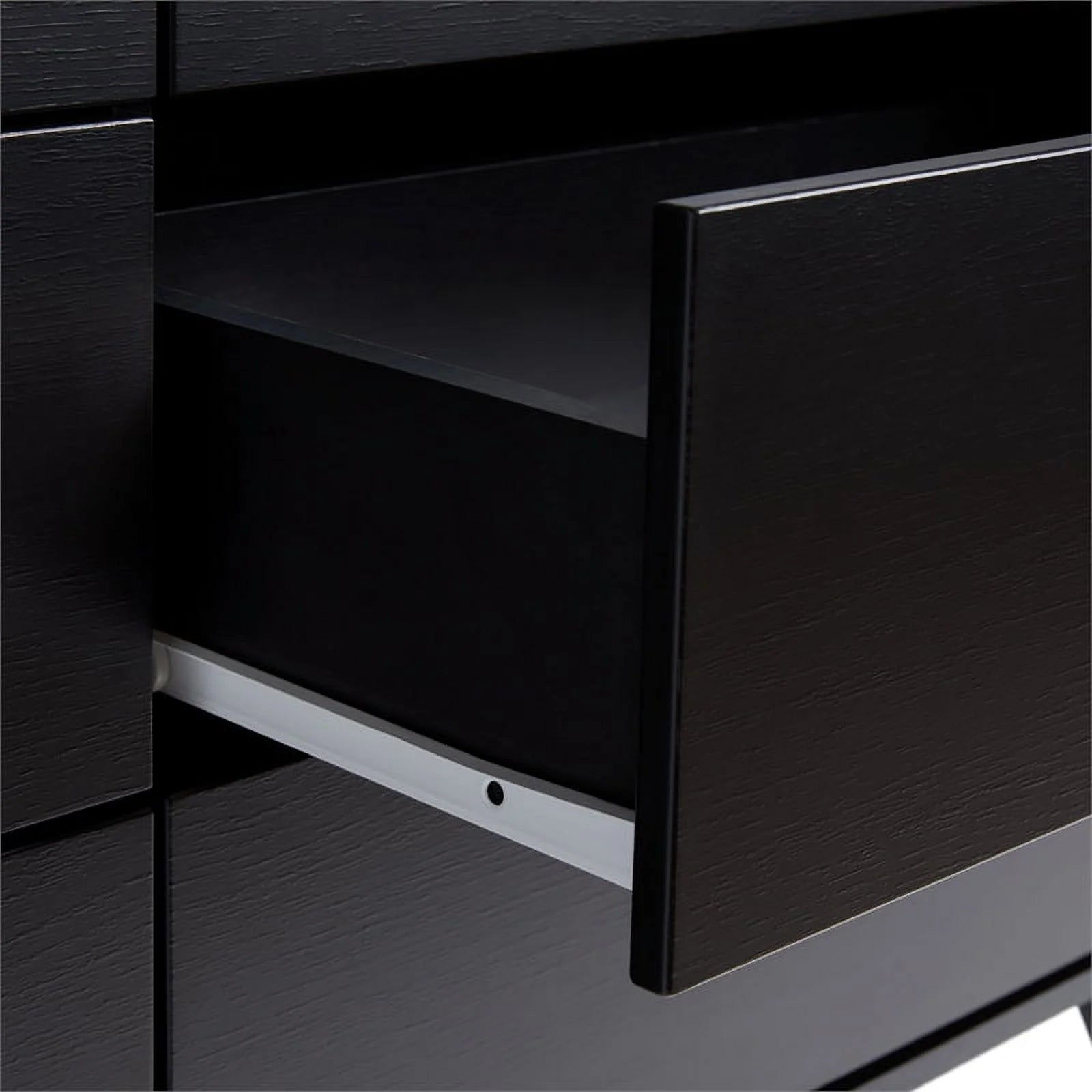 Pemberly Row 6 Drawer Wood Dresser with Cut Out Handles - Black M54744