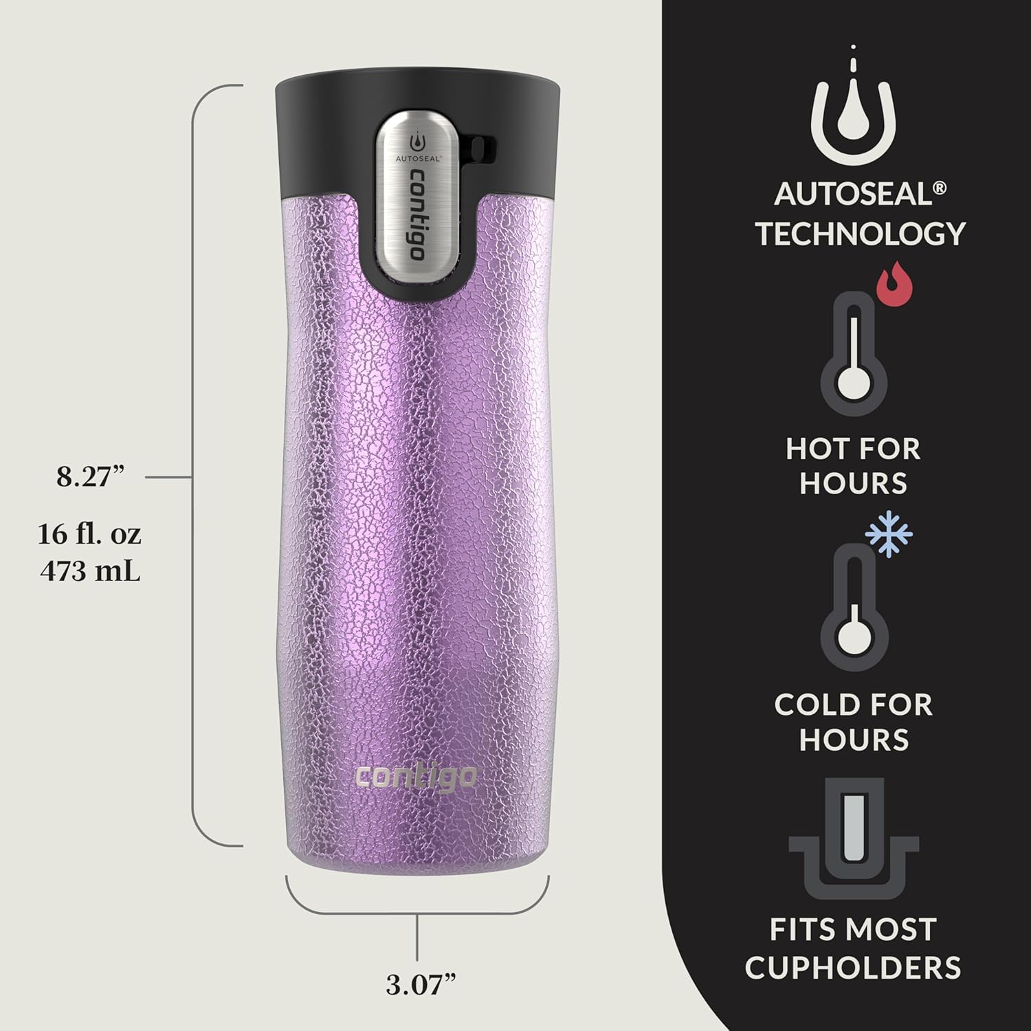 Contigo AUTOSEAL West Loop Vacuum-Insulated Stainless Steel Travel Mug 16 oz 2-Pack B44024