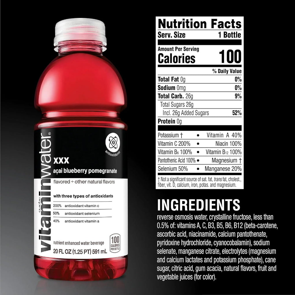 Flavored Water Variety Pack 20 Fl Oz Bottles Nutrient Enhanced w/ Vitamins Electrolytes q7