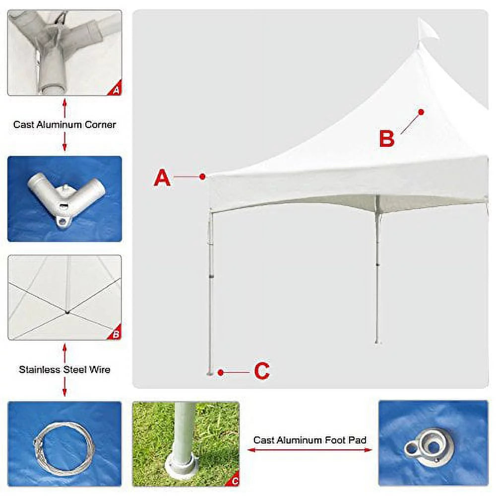 Eurmax 10x13 High Peak Marquee Party Tent Canopy White O46195