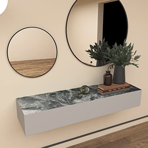 Extra Wide Marble Contact Paper Peel and Stick Countertop Grey Matte S4044