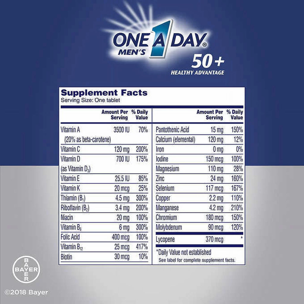 One A Day Men's 50+ Healthy Advantage Multivitamin 300 Tablets I929130