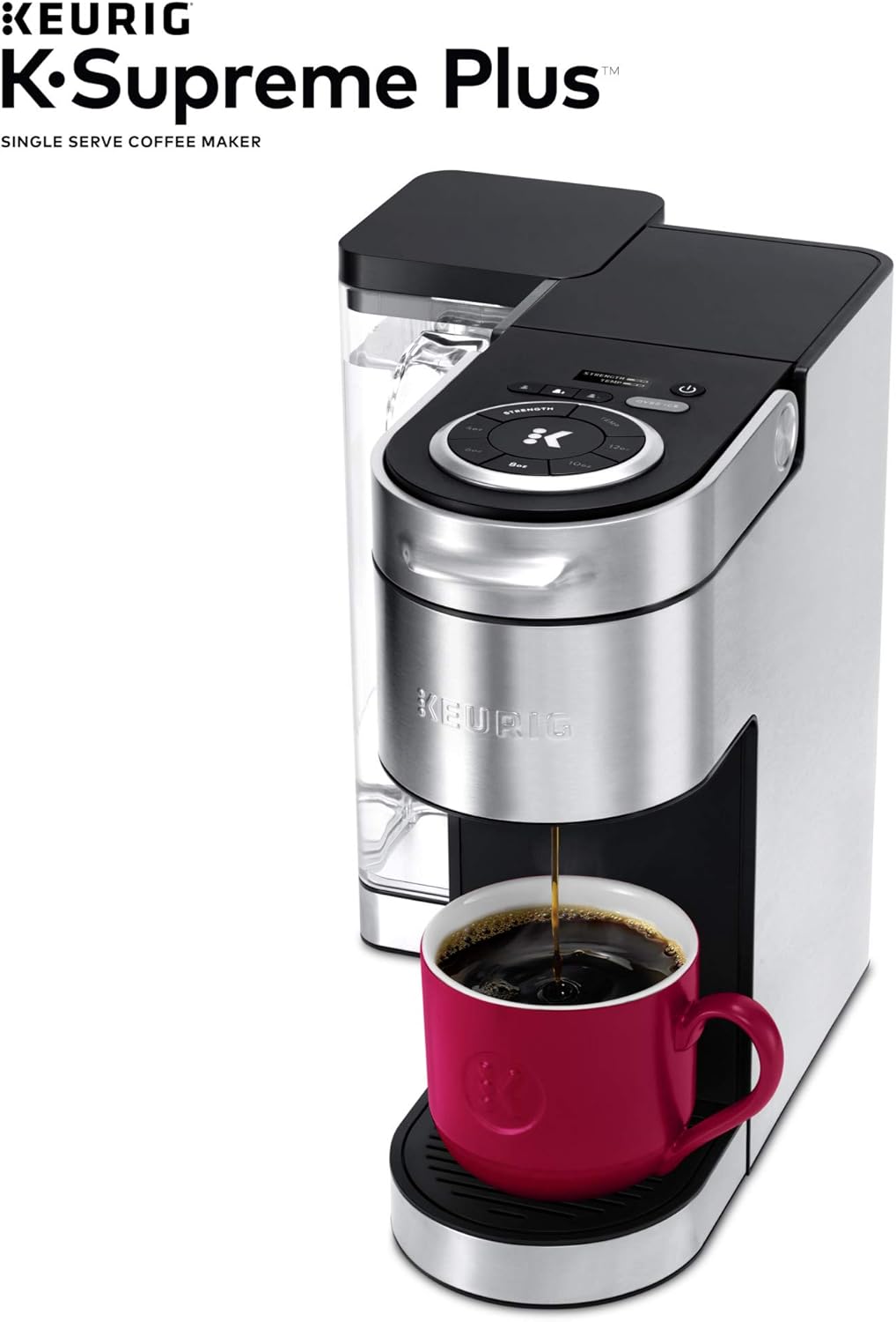 Keurig K-Supreme Plus Coffee Maker, Stainless Steel + Peet's Coffee K-Cup Pods Variety Pack, 40 Count F99744