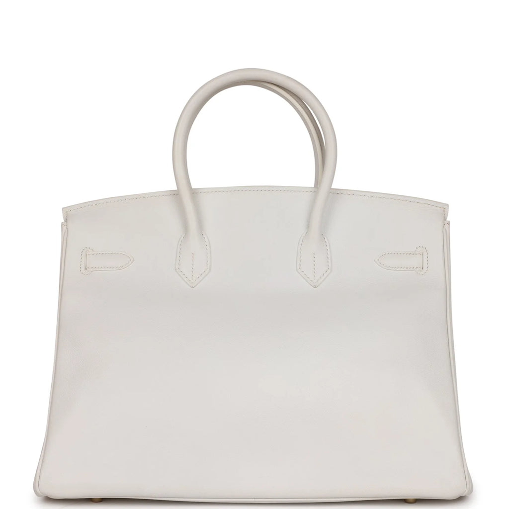 White Epsom Leather Birkin 35 Gold Hardware k7