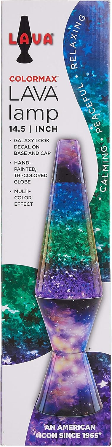 Lava Lamp 14.5-inch Silver Glitter Tri-Color Globe a7k