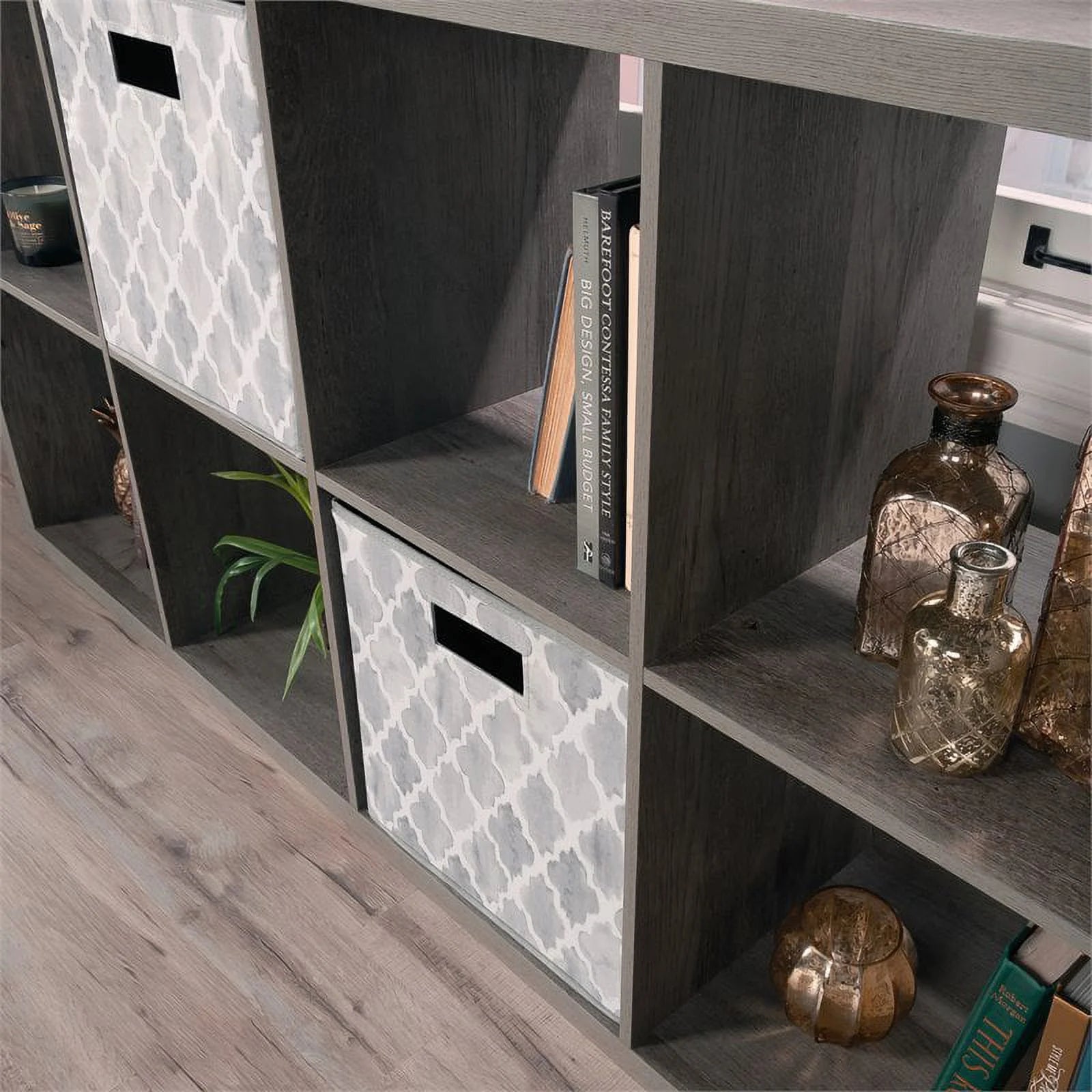 Sauder 8-Cube Organizer Storage Bookshelf, Mystic Oak Q9385