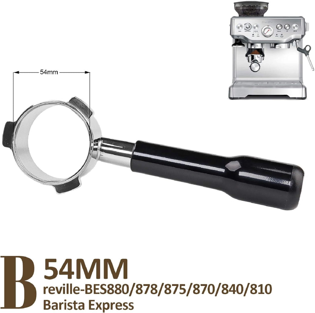 54mm Bottomless Portafilter for Breville Espresso Machines, ABS Handle Q630