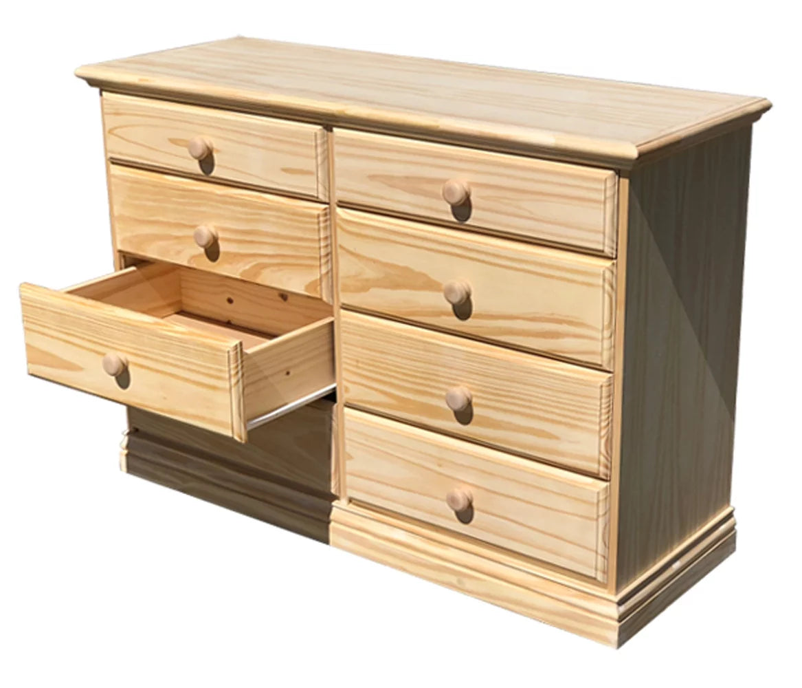 Solid Pine Wood Dresser Chest of Drawers Unfinished B71314