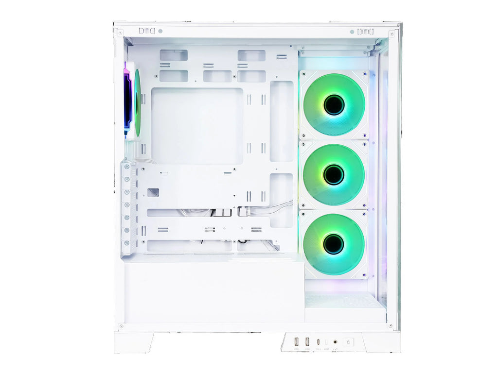 Sama Neview 2351 White Dual USB3.0 Type C Tempered Glass ATX Mid Tower Gaming Computer Case W792597