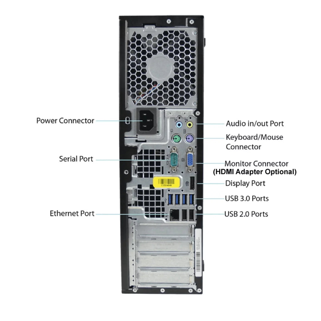 HP 8200 Desktop Computer Tower PC Intel Quad-Core i5 4GB RAM 2TB HDD Windows 10 Pro with 17" Monitor E267
