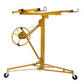 Winado 16 FT Drywall Lift Panel Rolling Hoist Jack Lifter Sheetrock, Drywall Lifting Construction Tools Caster Wheel with Adjustable Telescopic Arm, Yellow