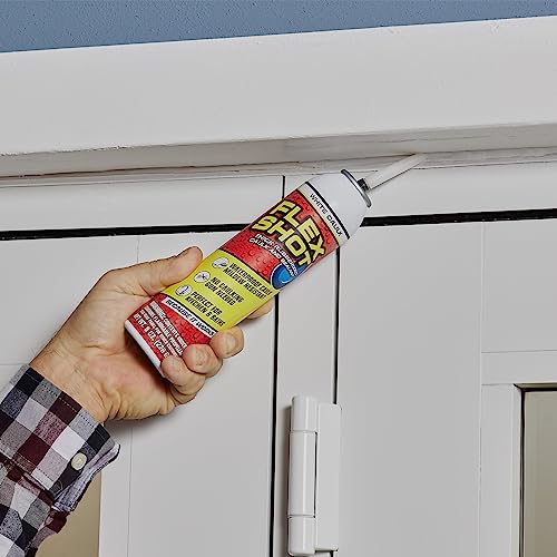 Flex Shot Rubber Adhesive Sealant Caulk, 8 oz, White C181