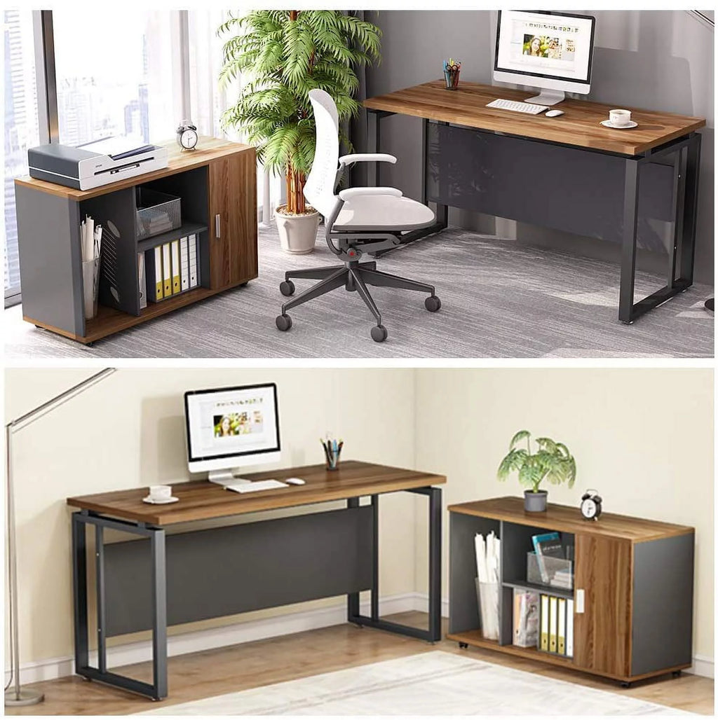 Tribesigns L-Shaped Computer Desk with File Cabinet, 55 Inch S6273
