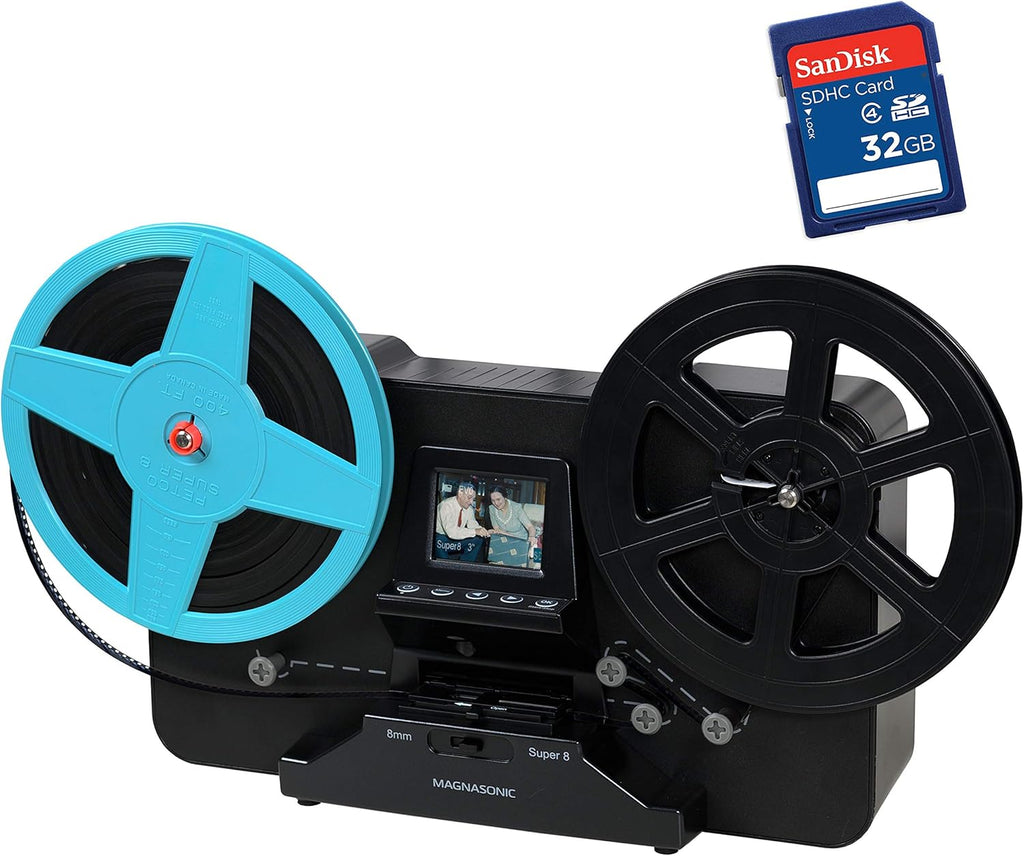8mm Film Scanner with 2.3 Screen for Digitizing Reels k7