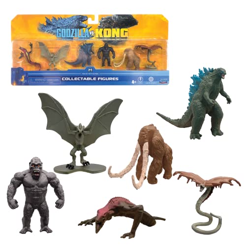 MNG09000 Godzilla vs Kong 2" Mini Monster 6 Pack, Multi Coloured
