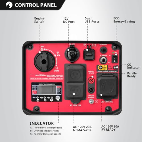 Portable Inverter Generator 2500-Watt Quiet Camping k7x