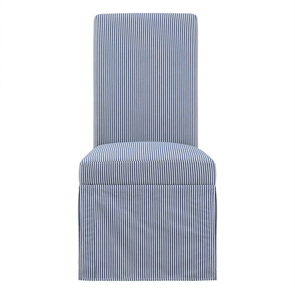 Adalynn Slipcover Dining Chair 2 Pack Navy Stripe B66436