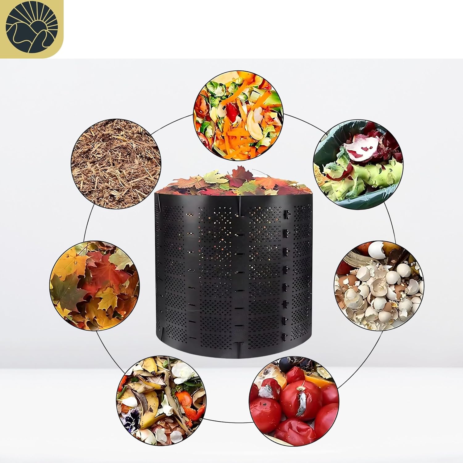 Compost Bin Outdoor Composter Easy Assembling Large Capacity Yard Waste k7m