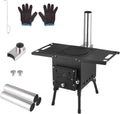Portable Wood Burning Stove, Hot Tent Stove with Chimney Pipe, Outdoor Camping Wood Stove for Tent, Shelter, Heating and Cooking