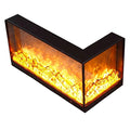 Electric Fireplace L-shaped Corner Decorative Electric Fireplace, Background Wall Embedded Decorative Electric Fireplace, Simulation 3D Flame With Remote Control Modern Living Room Electric Fireplace