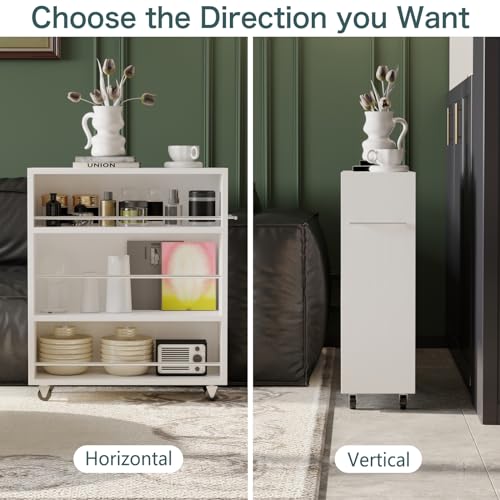 4-Tier Slim Rolling Storage Cart for Kitchen Laundry Bathroom L968