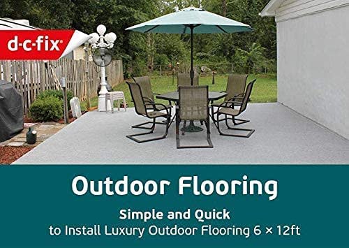 Outdoor Flooring Roll Grey Oak Wood 72 sq ft Waterproof All-Weather Deck Patio Cover a7